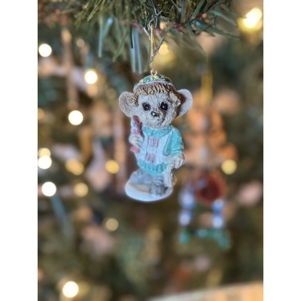VINTAGE UNITED DESIGN ITTY BITTY CHRISTMAS ORNAMENTS 1986 MOUSE